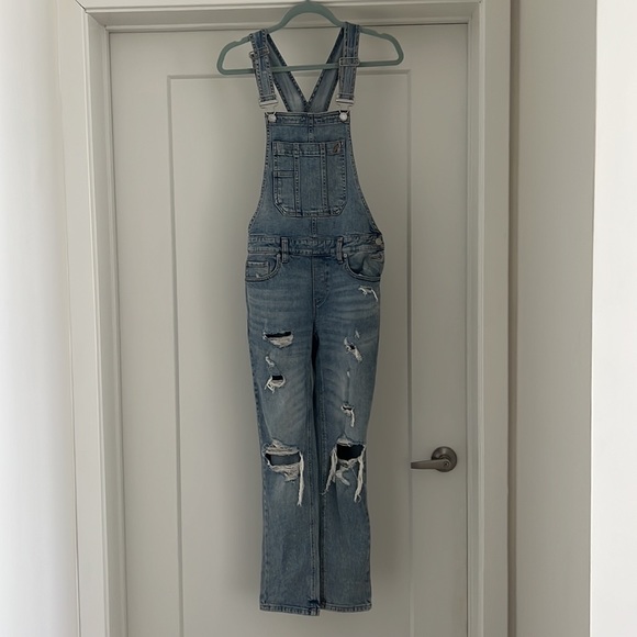 Garage Distressed Denim Overalls - Picture 4 of 6